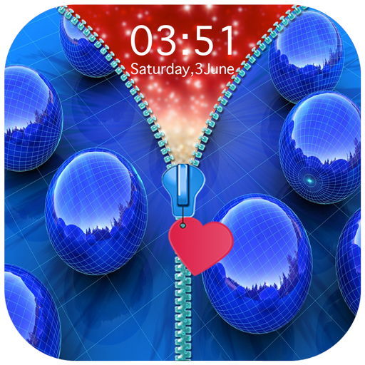 Blue Zipper Lock Screen icon