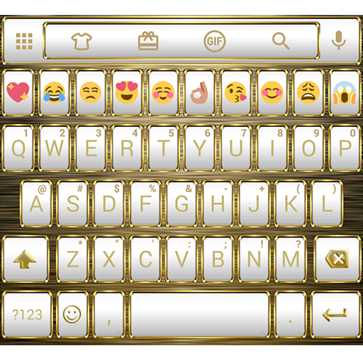 Frame WhiteGold Emoji Keyboard icon