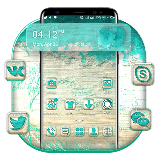 Khadi Texture Aqua Launcher Theme icon