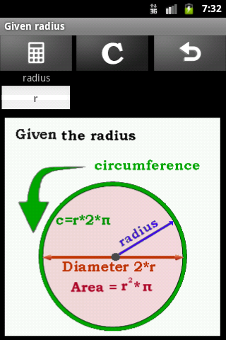 Circle Formulas Calculator screenshot 2