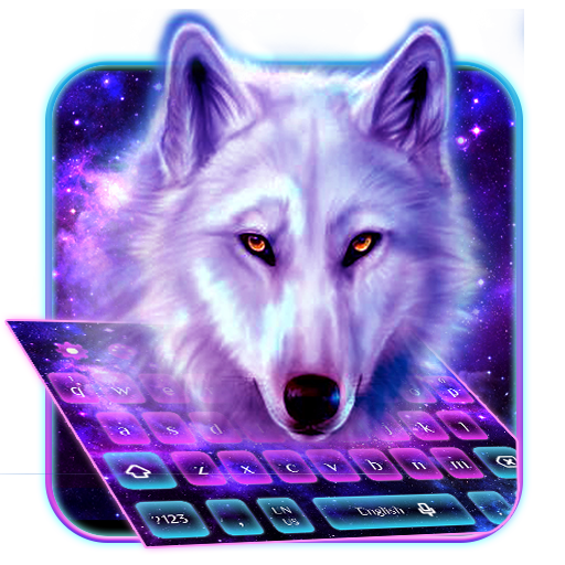 Galaxy Neon Wolf Keyboard Theme icon