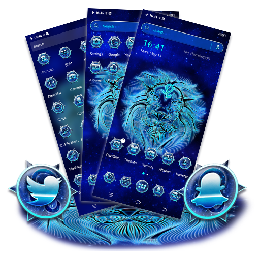 Leo Zodiac Sign Neon Launcher Theme icon