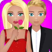 woman and couple date game icon