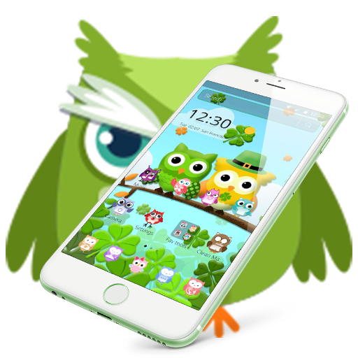 Green Cartoon Family Owl Theme icon