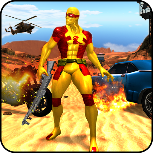 Superhero shooting battleground icon