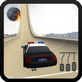 Police mega ramp car jump driving stunt game icon