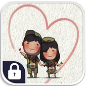 Cute Cartoon Love Lock Screen icon