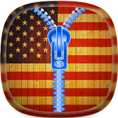 USA Flag Zipper Lock Screen icon