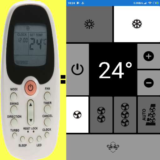 TORNADO AC remote, no settings icon