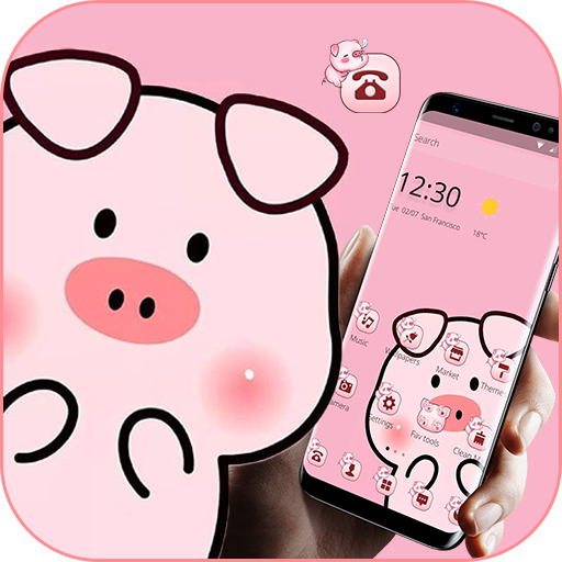Pink Cute Cartoon Piggy Theme иконка