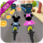 Race Mickey bike Minnye icon