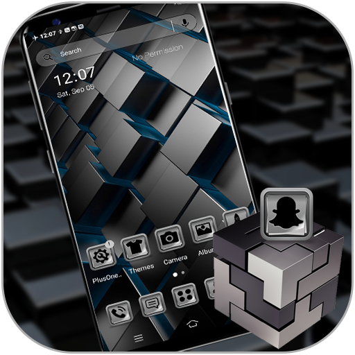 3D Black Cube Theme icon