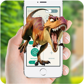Dinosaur on screen prank icon