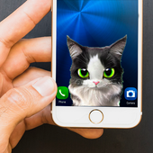 Sweet cat inside phone prank icon