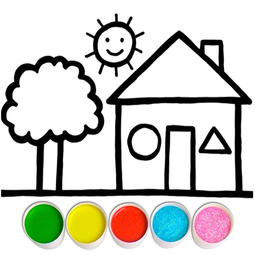 Glitter House coloring and dra icon