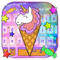 Galaxy Cute Unicorn Ice Cream Keyboard Theme