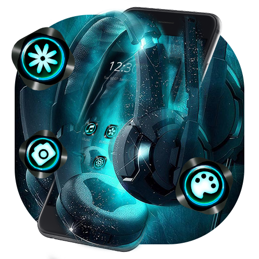 Neon Headset Music Theme icon