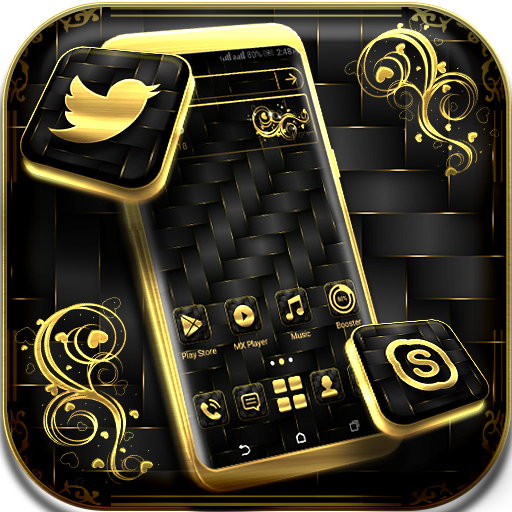 Gold Black Launcher Theme icon