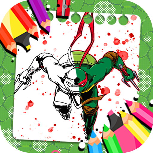Turtles coloring hero ninja icon