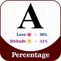 Name Percentage Count : Love, Attitude Percentage on 9Apps