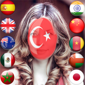 Gesicht Flagge Foto Fußball icon