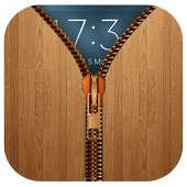 Wood Zipper Lock Screen