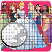 Coloring Princess By Number island Super Pixel Art icon