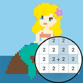 Mermaid Pixel Art - Coloring By Number icon