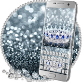 Princess Silver Crown Glitter Keyboard Theme icon