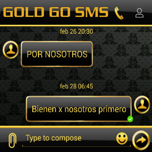 THEME FOR GO SMS BLACK GOLD icon