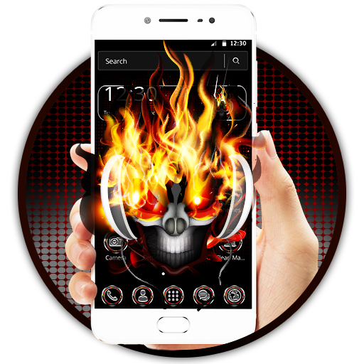 Hot musical skull theme icon