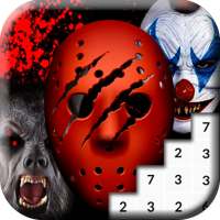 Coloring Scary Masks Pixel Art Game