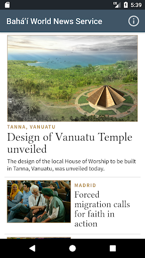 Bahá’í World News Service (BWN screenshot 1