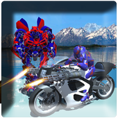 police moto robot transform icon