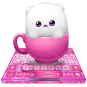 Cute Little White Cat Keyboard Theme icon