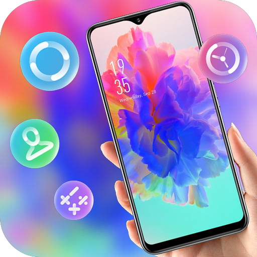 Flower theme Colorful blooming flowers icon