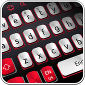 White And Red Simple Keyboard icon
