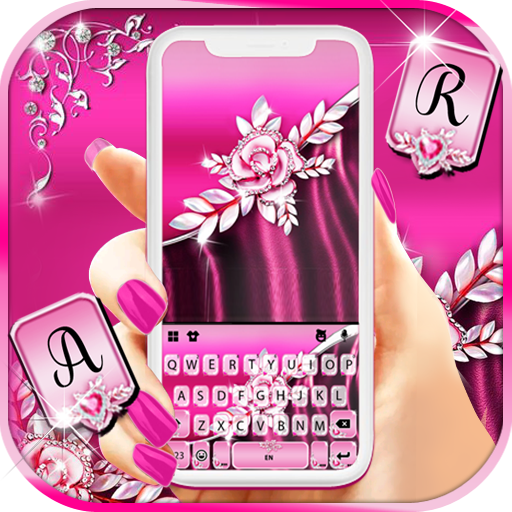 Pink Luxury Rose Keyboard Background icon