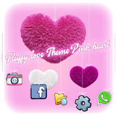 ❤Fluffy diamond Hearts Theme: Pink Launcher icon