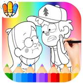😍Coloring Pages For Gravity fals -Drawing book icon