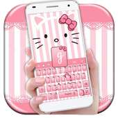 Pink Kitty Bowknot Keyboard