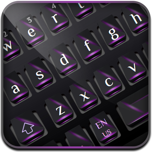 Cool Black Purple Glossy Keyboard icon