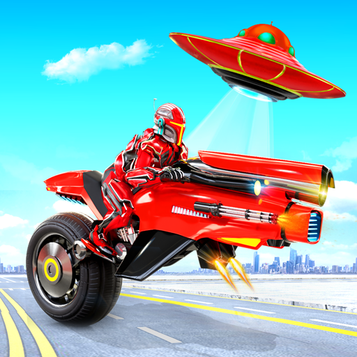 Flying Moto Robot Hero Hover Bike Robot Game icon