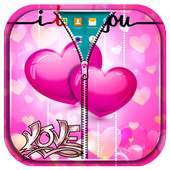 Pink Love Zipper Lock Screen on 9Apps