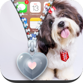 Cute Dog Zipper Screen Lock Ziplock Wallpaper Free icon