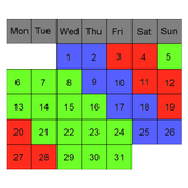 Shift Work Calendar 2018 icon