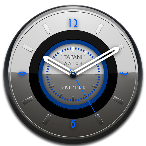 SKIPPER Designer Clock Widget alu blue icon