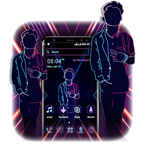 Neon Man Launcher Theme icon