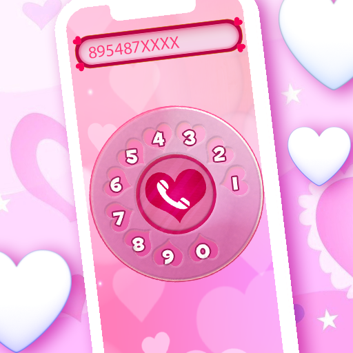 Pink Heart Dialer Phone Theme आइकन