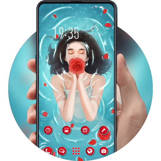 Beautiful Underwater Girl theme Scattered petals icon